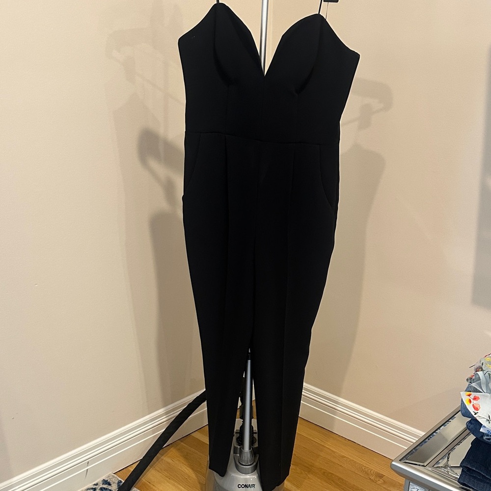 Amanda UpRichard Elegant Black Strapless Jumpsuit